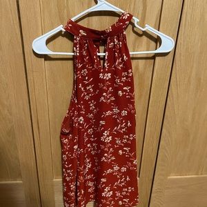 Halter floral red top